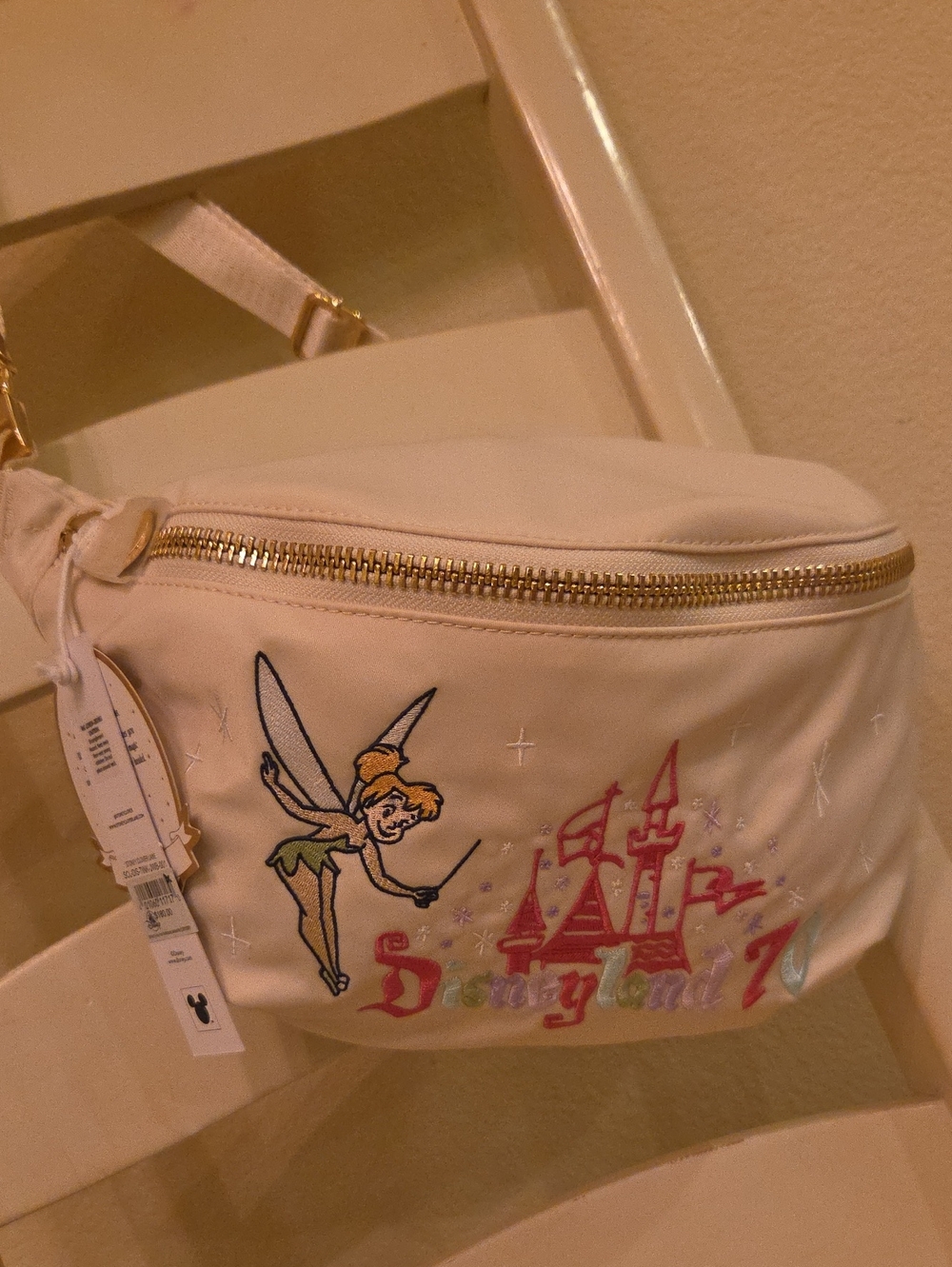 Stoney Clover Lane Disney Disneyland 70th Anniversary Tinker Bell Belt Bag Cream